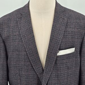 Cremieux Collection 100% Lambs Wool Blazer XXL Gray Black Houndstooth